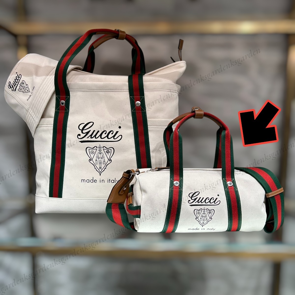 すぐ届く！GUCCI プリント キャンバス スモール ダッフルバッグ 新作♪【GUCCI】プリント キャンバス スモール ダッフルバッグ