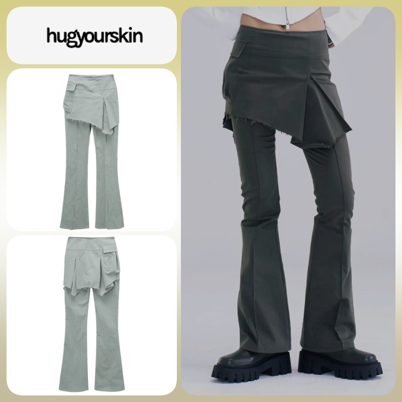 ◆HUG YOUR SKIN Flare Skirt Layered Pants/2色◆
