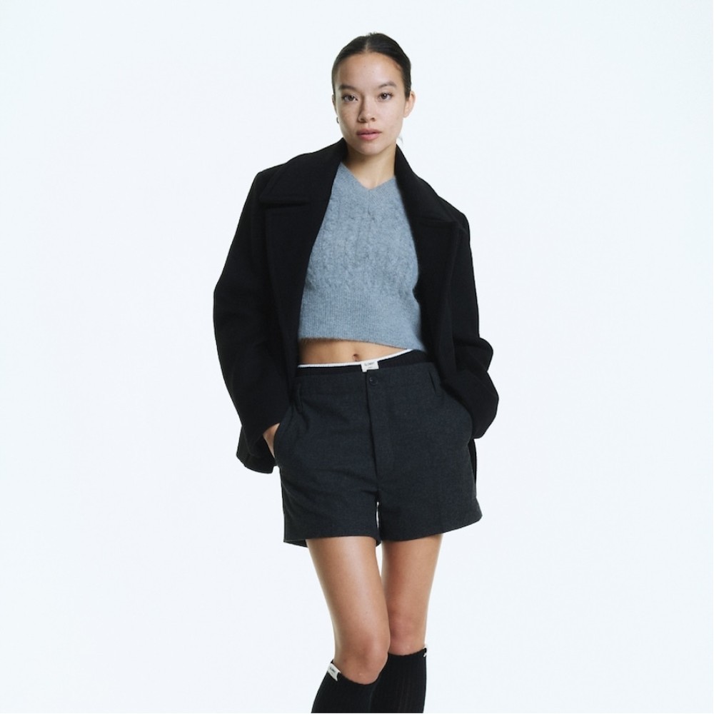 ★GLOWNY★ G WOOL MINI SHORTS (2COLORS)