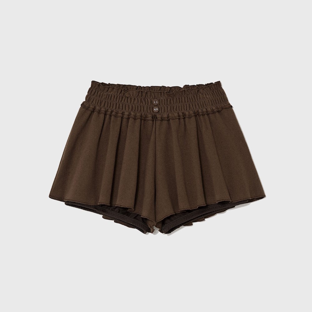 ★GLOWNY★ PROVINCE EYELET SHORTS (CHOCOLATE)