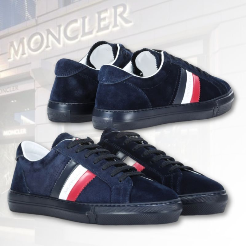 【ブルー】MONCLER ニューモナコ スエードレザー スニーカー