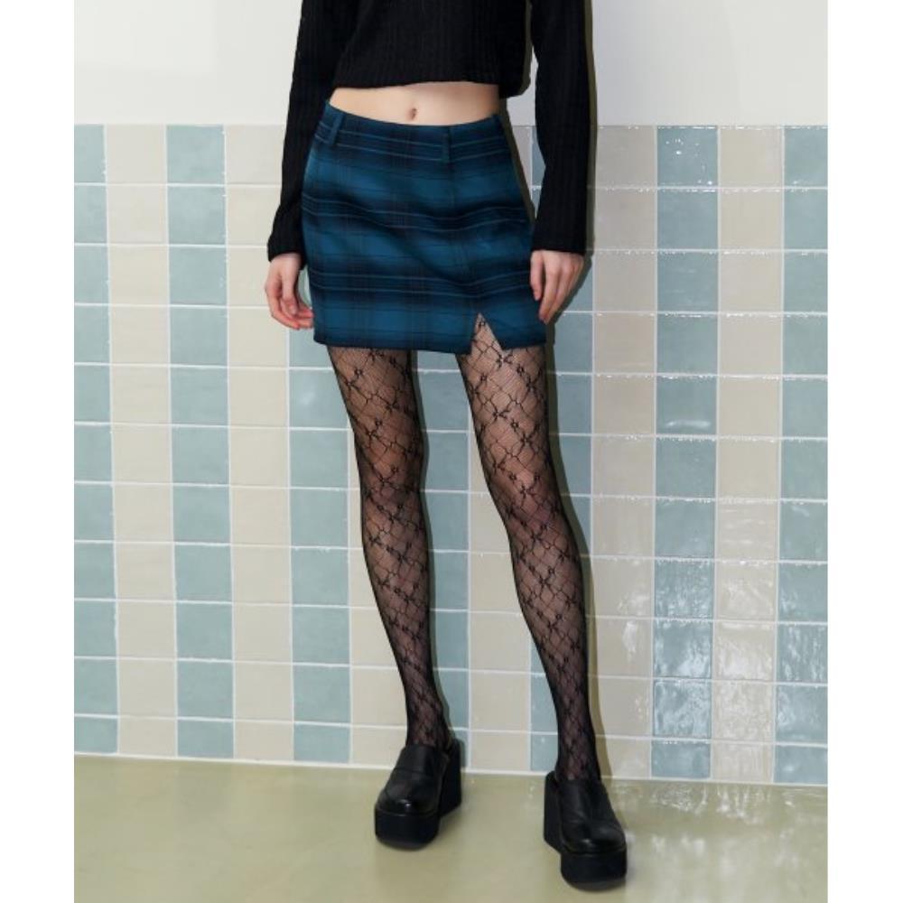☆NASTY FANCY CLUB☆ NF CHECK PRINT MINI SKIRT GREEN
