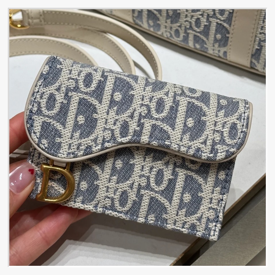 《お洒落なデザイン♪》Dior Saddle Bloom カードホルダー