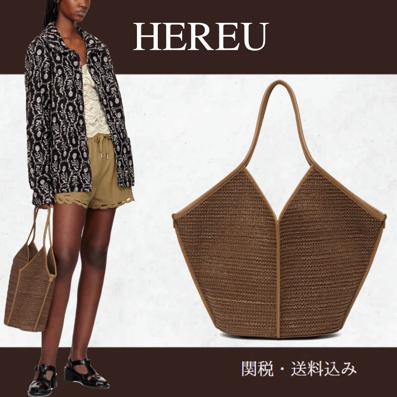 HEREU☆タン Calella ラフィア トートバッグ