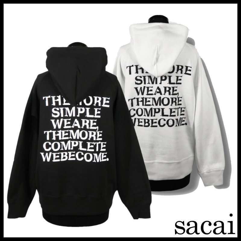 すぐ届く◆sacai サカイ◆バックプリント フーディーパーカー
