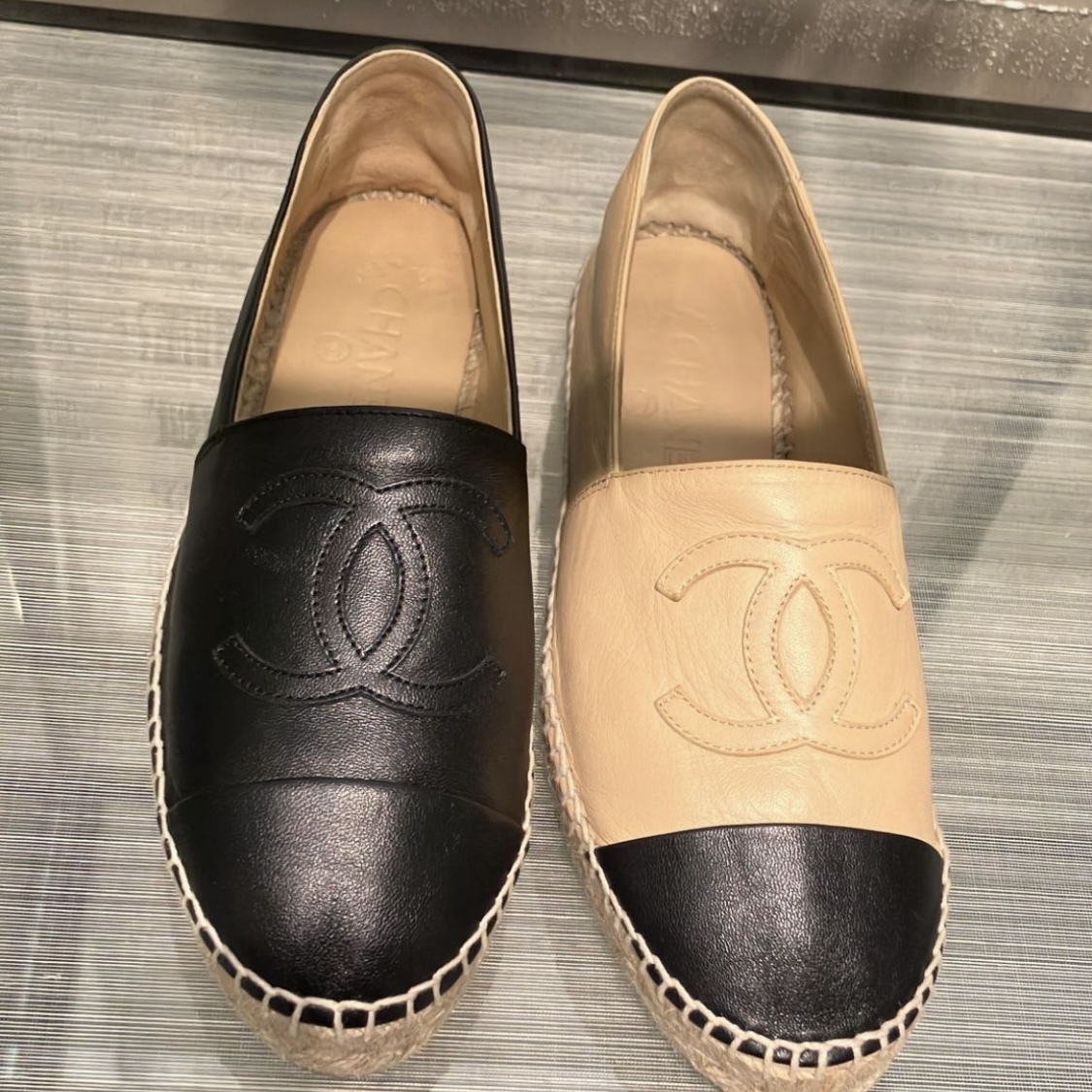 上品カジュアル【CHANEL】安定の可愛さ エスパドリーユ レザー