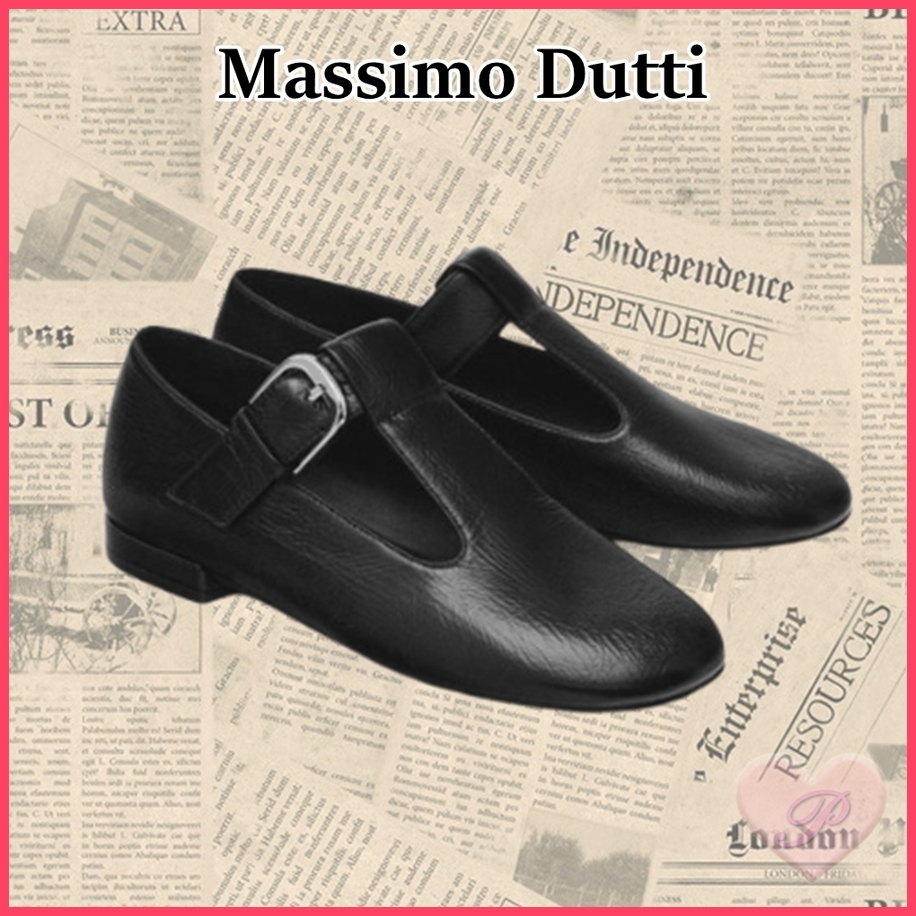 【Massimo Dutti】レザーフラットシューズ