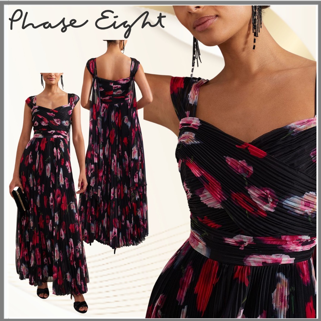 【Phase Eight】グレタルフローラルマキシドレス