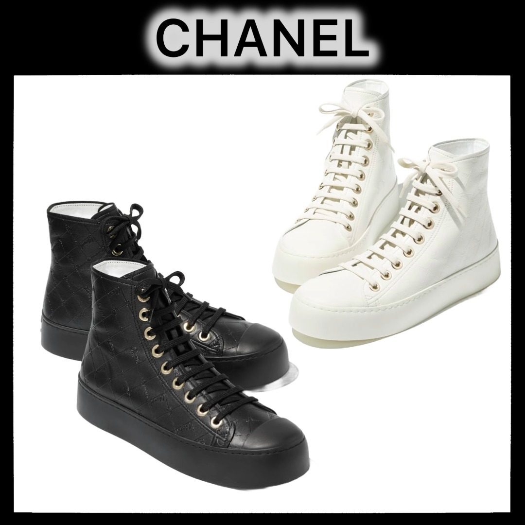 ★モノトーンで合わせやすい★CHANEL ハイカットスニーカー