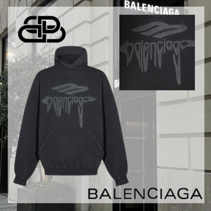 関税送料込 BALENCIAGA ラージ フィット スウェット フーディ