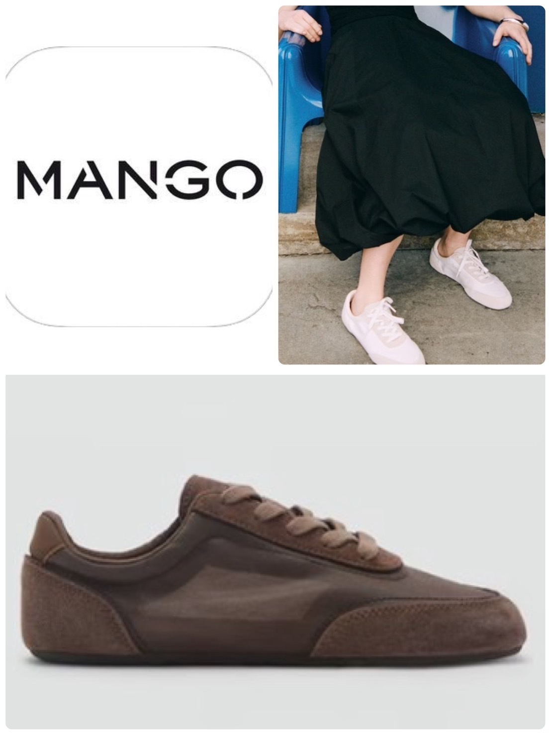 スペイン発送 MANGO スポーティーミックススエードシューレース