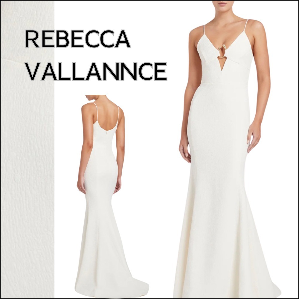 【REBECCA VALLANCE】ロング ドレス マーメイド フレア ホワイト