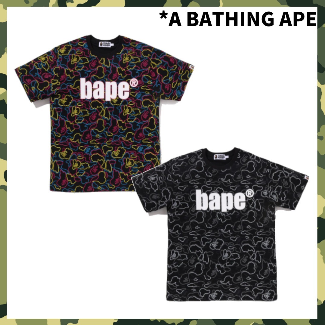 NEW【A BATHING APE】NEON CAMO BAPE TEE