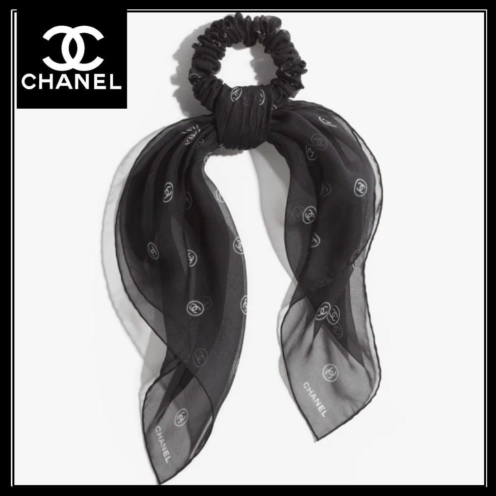 ＊華やか＊【CHANEL】ヘアアクセサリー ブラックリボンシュシュ