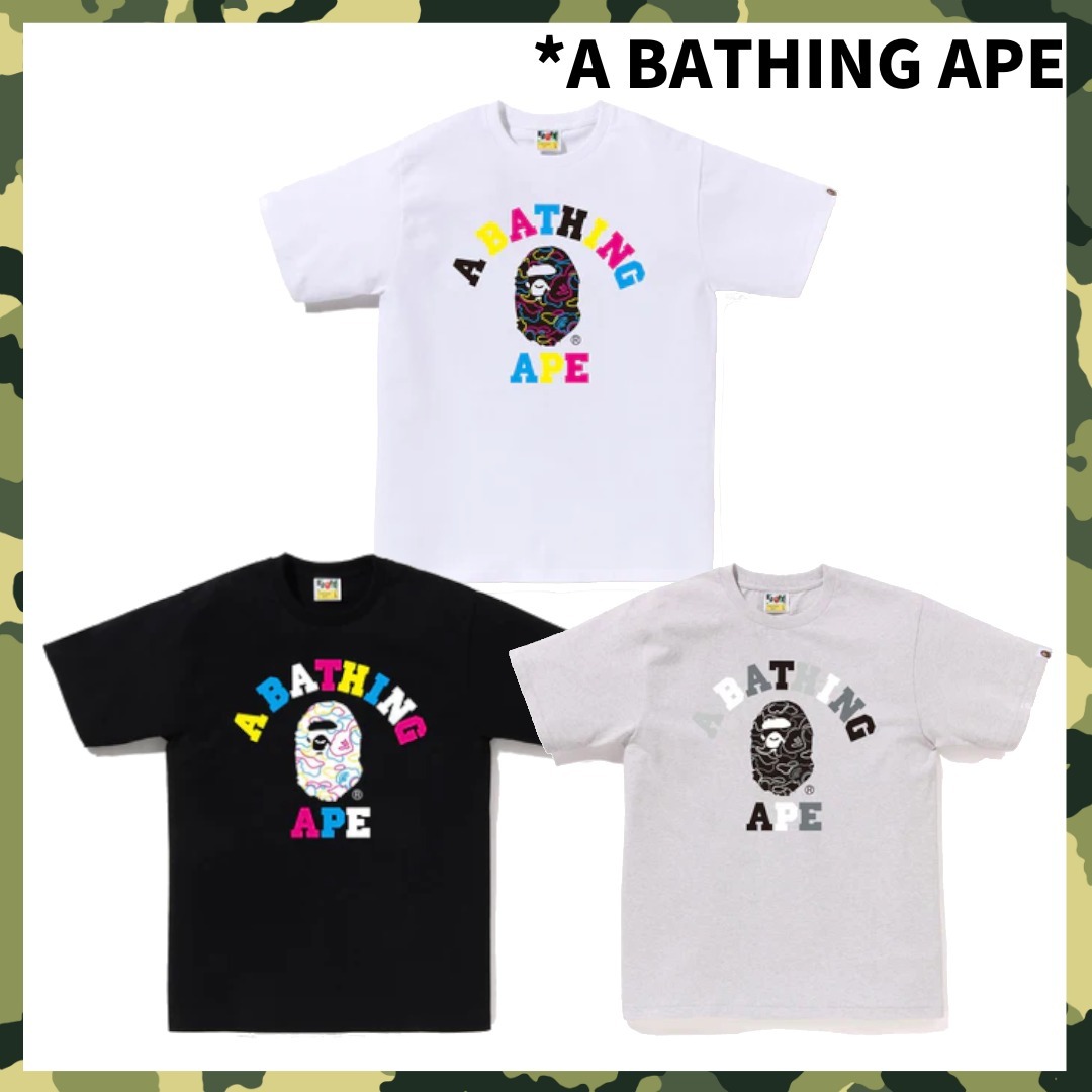 NEW【A BATHING APE】NEON CAMO COLLEGE TEE