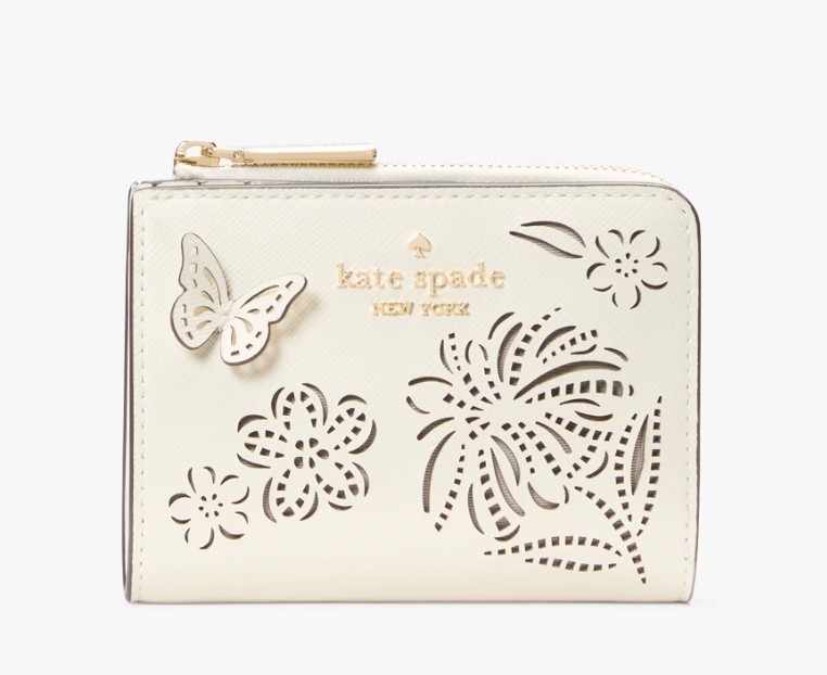 折りたたみ財布 Kate Spade Madison Perforated Small L-zip Wallet KK956