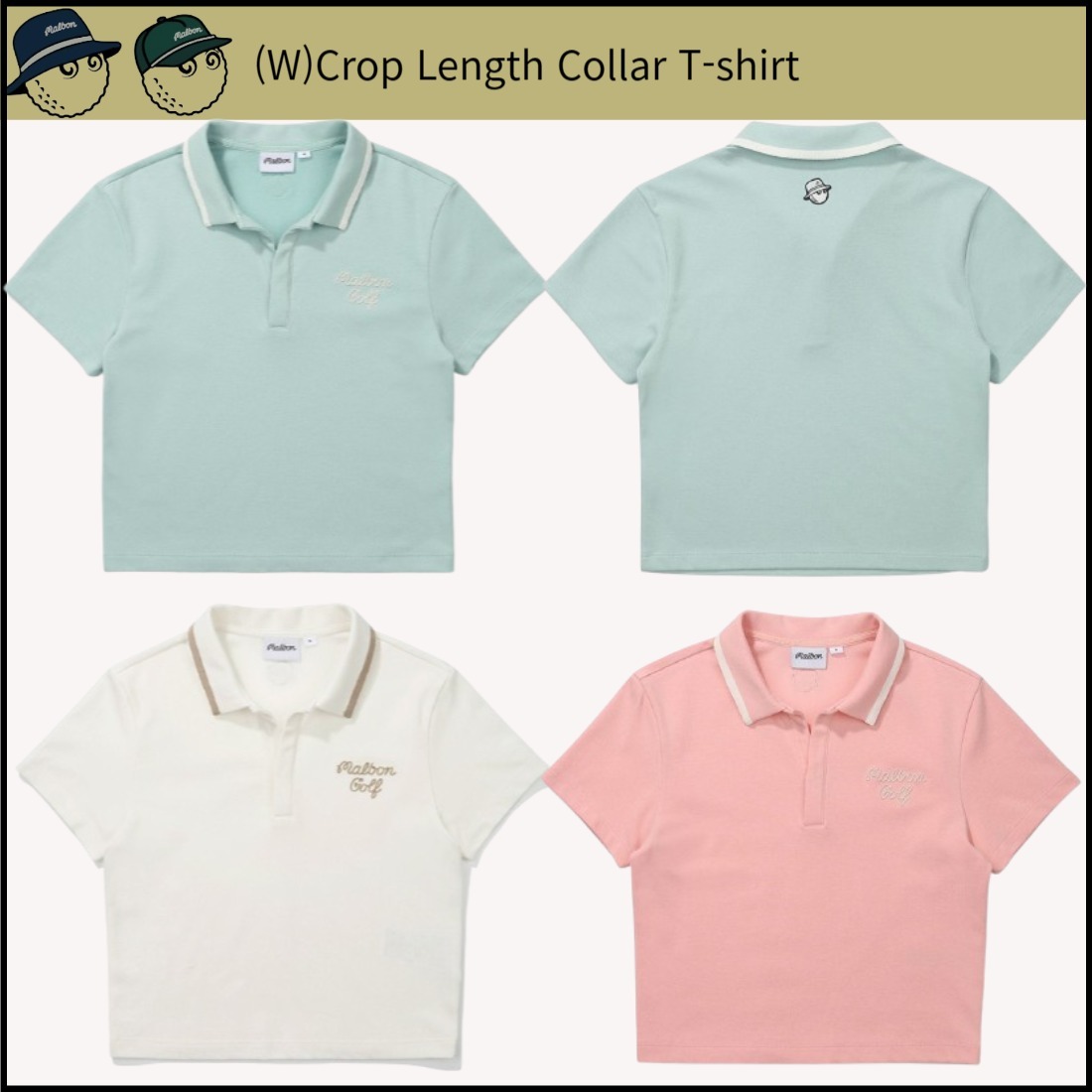 Malbon■(W)Crop Length Collar T-shirt■送料込