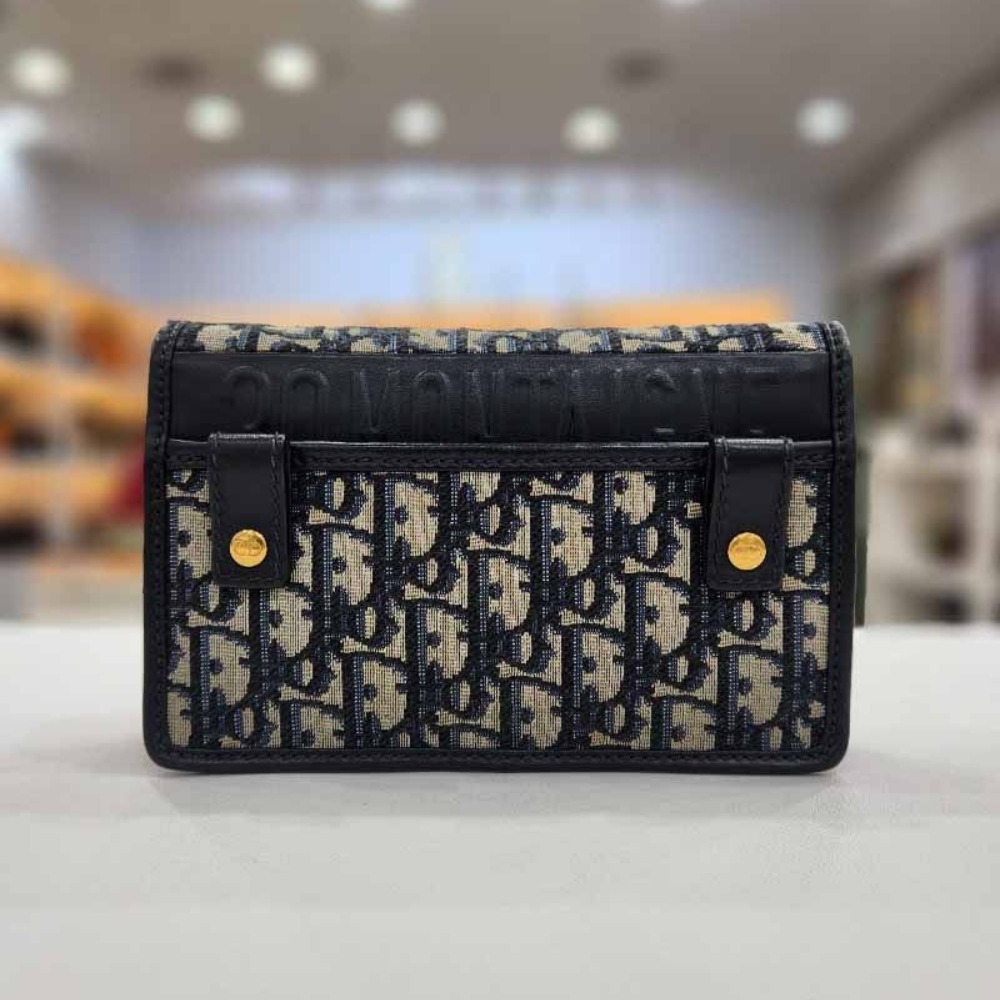 【ヴィンテージ】Rank:B☆Dior ブルー モンテイン BAG S2086UTZQ DIOR マリスパールカナージュステッチミニボストンバッグ