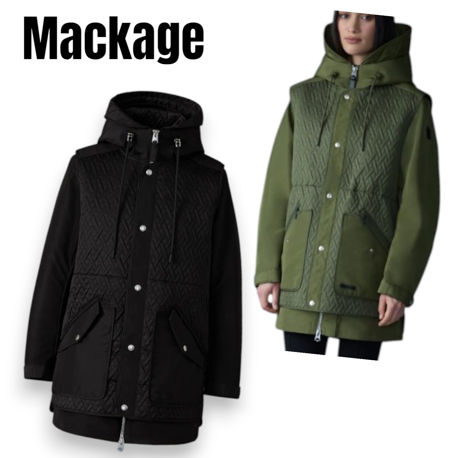 3wayで活躍【Mackage】MELDA 3-in-1 キルティングジャケット