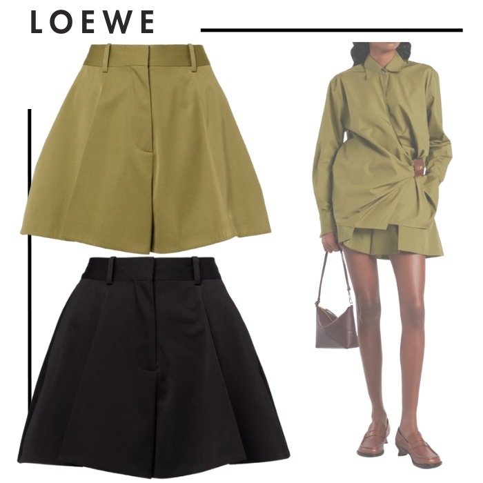LOEWE ロエベ●トラペーズシルエット ギャバジン ショートパンツ