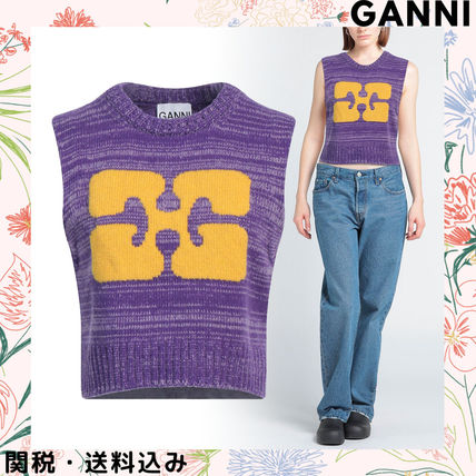 最高級 パープル（紫）系 Ganni(ガニー) アンサンブル(レディース トップス
