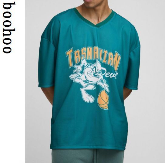 boohoo MAN★オーバーサイズ 半袖 メッシュ Tシャツ★タズマニア