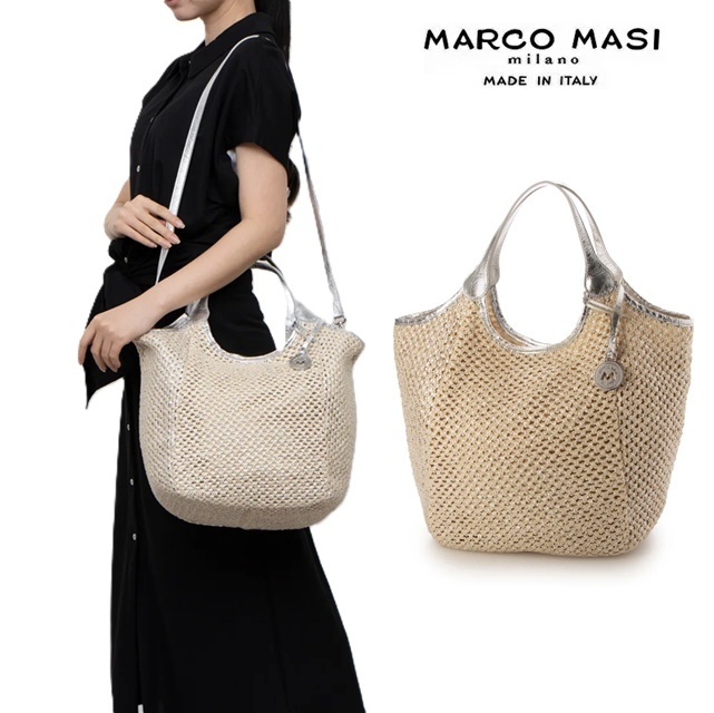 即納 Marco Masi マルコマージ ラフィアバッグ 3304