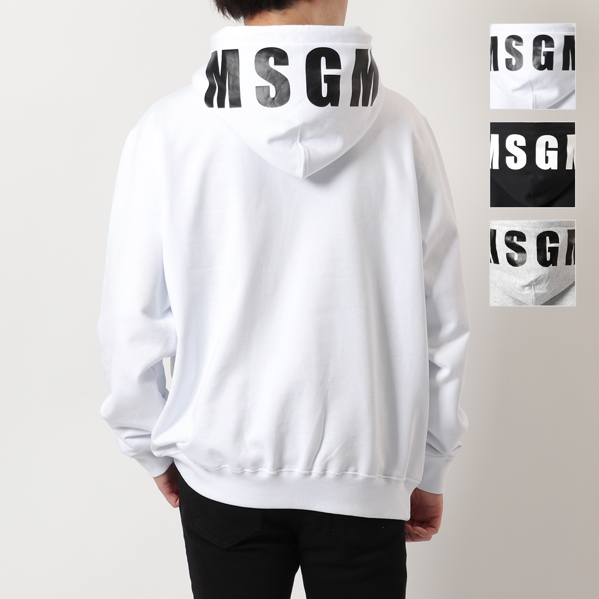 MSGM プルオーバー パーカー MM535 フードロゴ