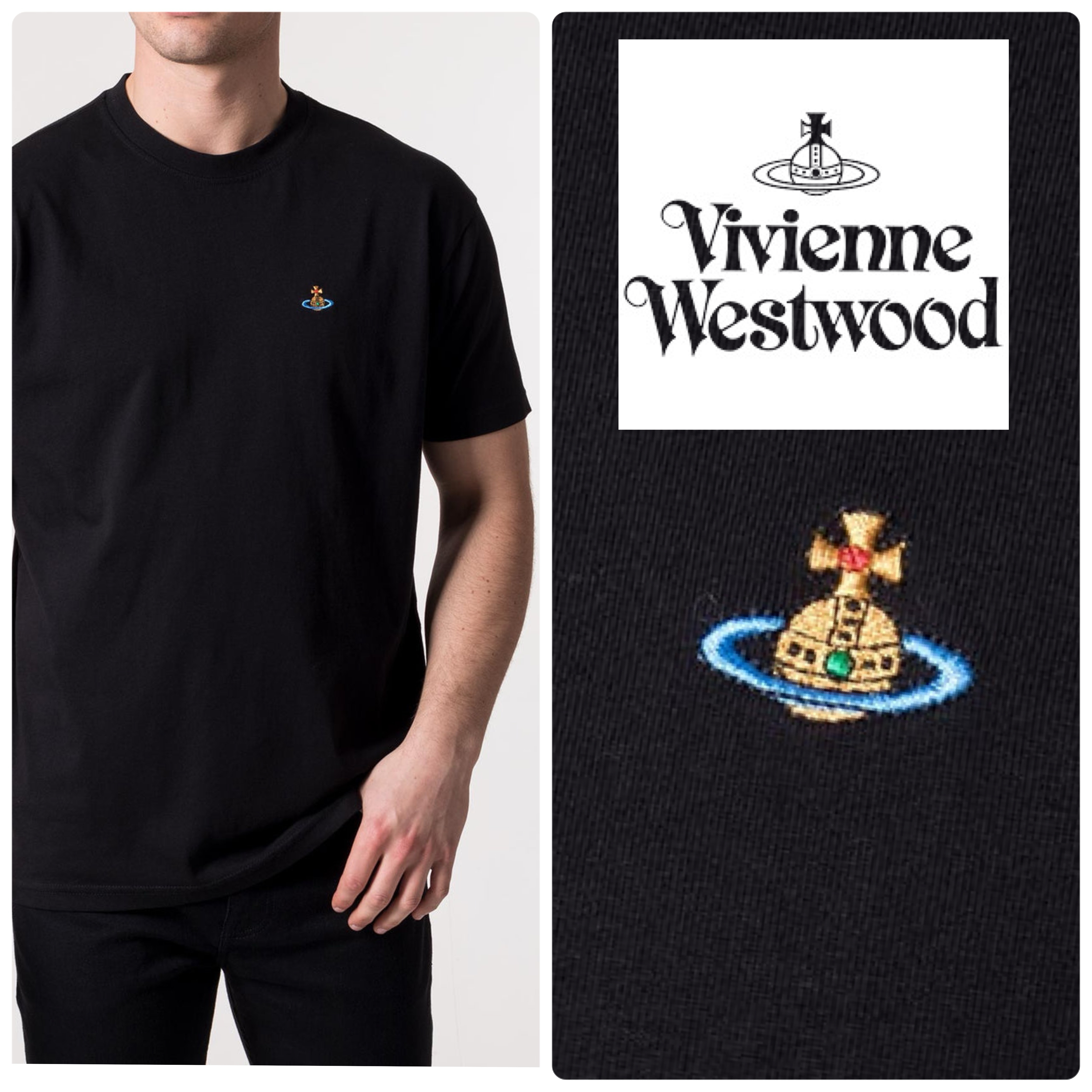 国内発送◇メンズ VivienneWestwood ロゴ コットン Tシャツ