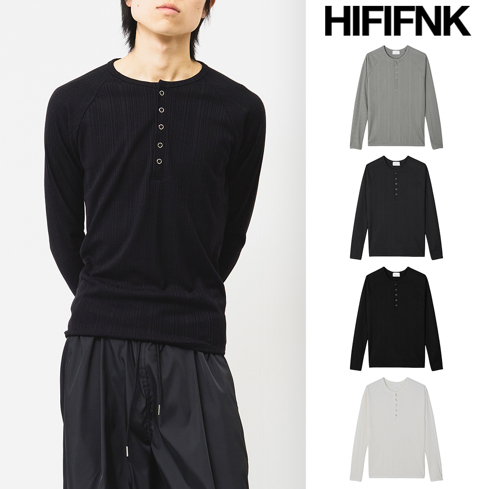 【HI FI FNK】Snap Slim Henley Top
