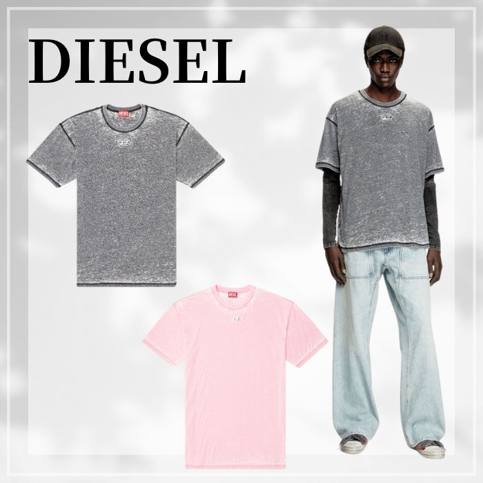 DIESEL t-boxt-pak ヴィンテージ感 メタリック オーバル Dロゴ