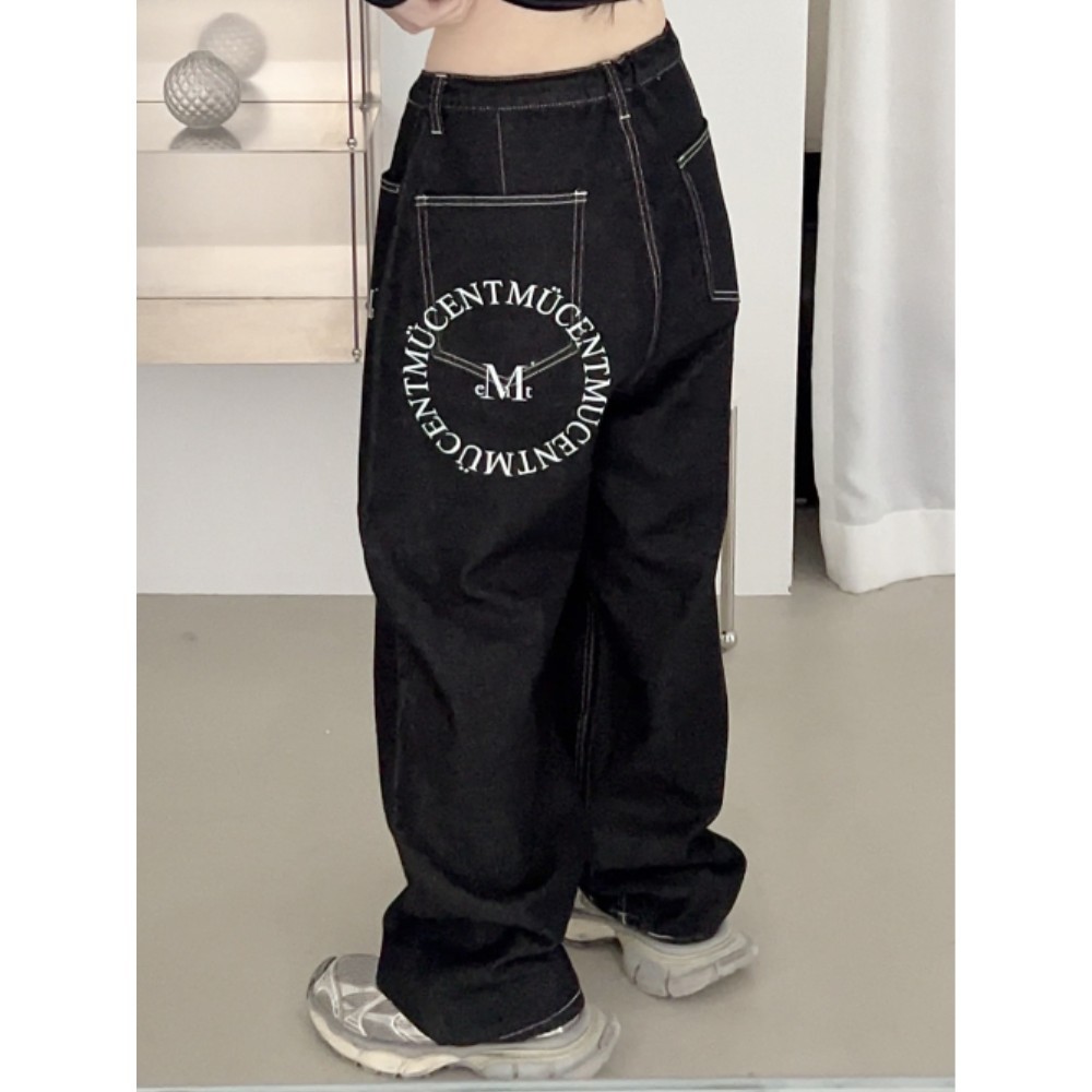 パンツ MUCENT Signature round back logo denim pants for men and wom