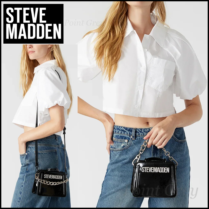 Steve Madden☆ 輝くチェーン＆ロゴ♪ トップハンドルバッグ