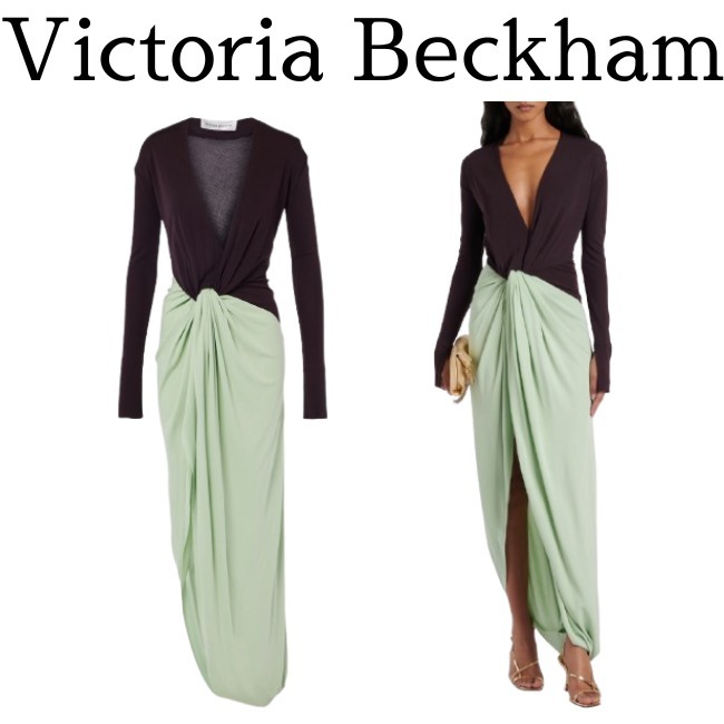 【Victoria Beckham】 ノットディテールジャージーガウン