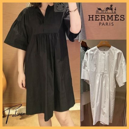 上品シルエット☆【HERMES】ボヘミアン ドレスワンピース オシャレ♪】HERMES 上品 ボヘミアンスタイル ショートドレス