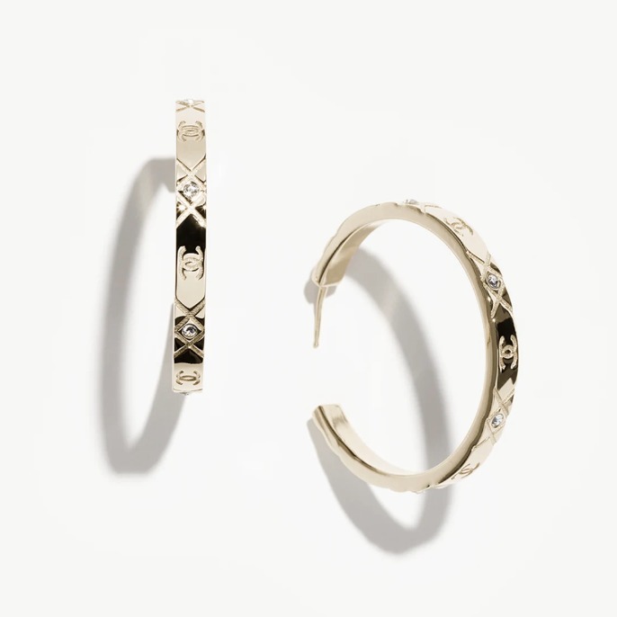 《大人のための上質アクセ◎》CHANEL フープ ピアス ココマーク
