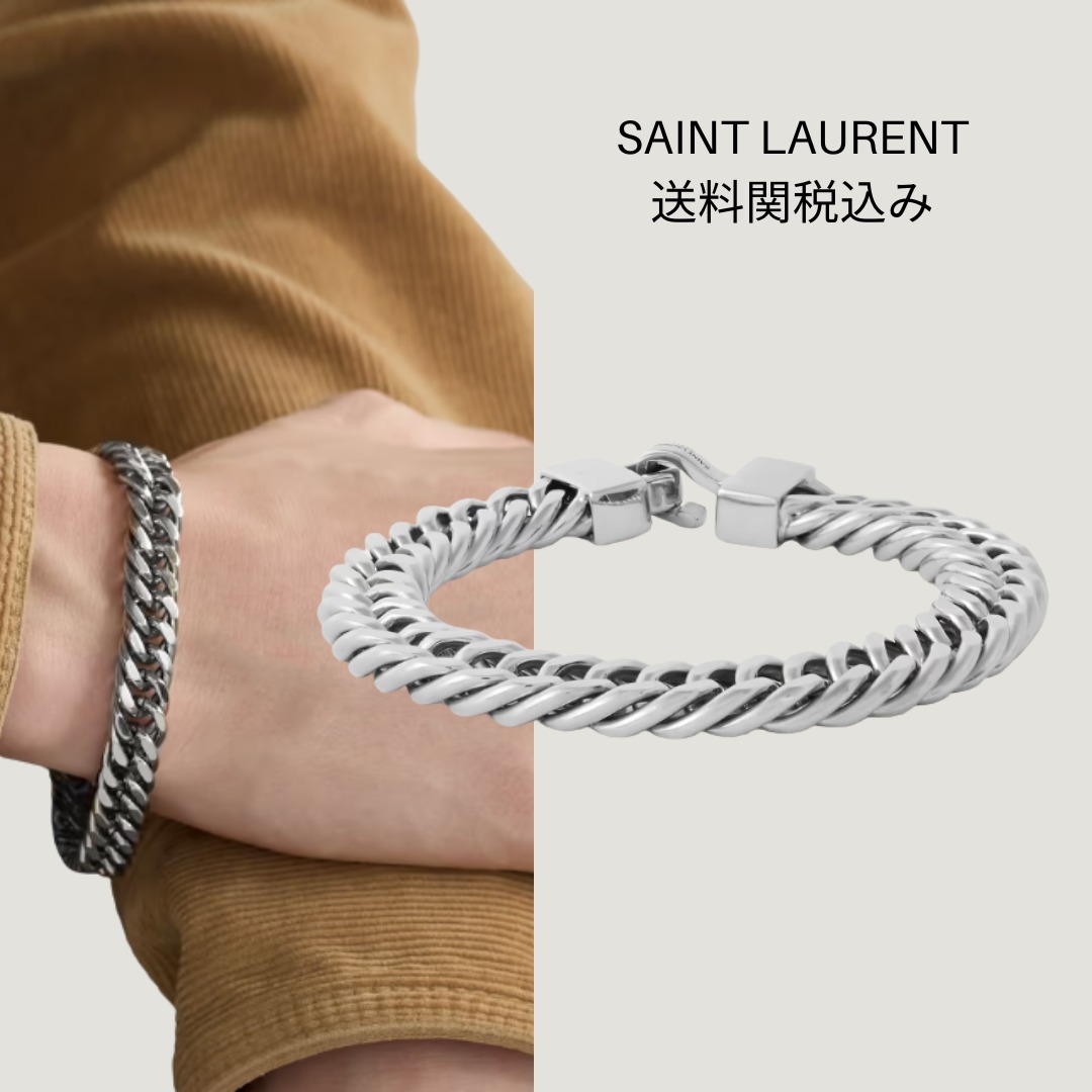 国内発送関税込み SAINT LAURENT シルバーチェーンブレスレット