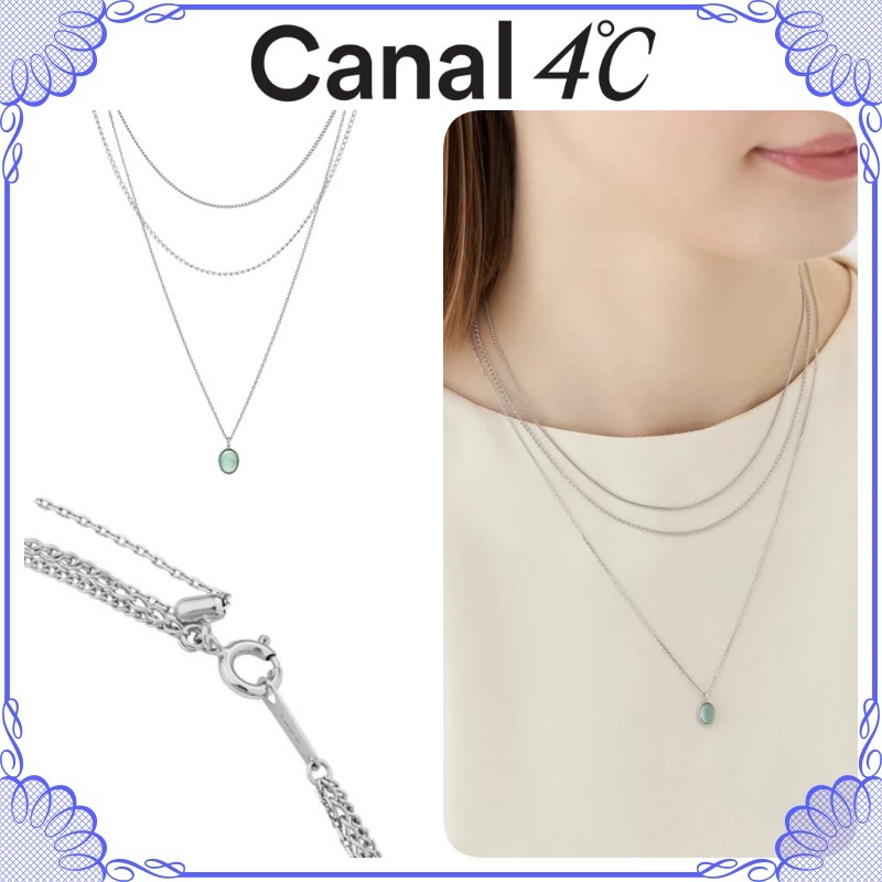 大人気!! Canal ４℃ シルバー Layered チェーン 3連ネックレス