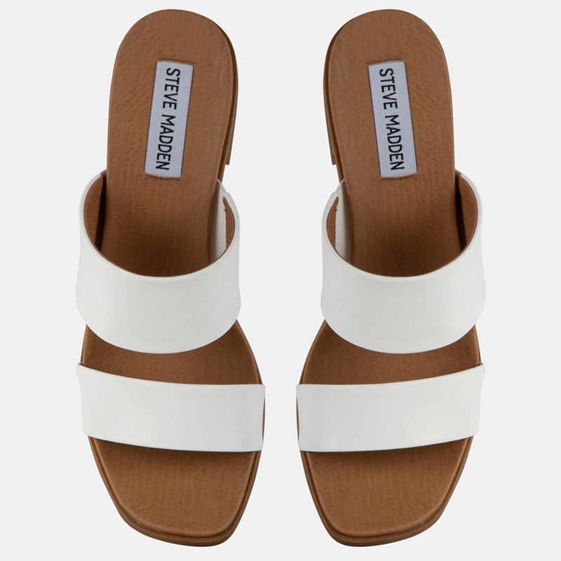 ウッド調【Steve Madden】ブロックヒール Wストラップミュール Steve Madden☆ ウッド調ブロックヒール・Wストラップミュール
