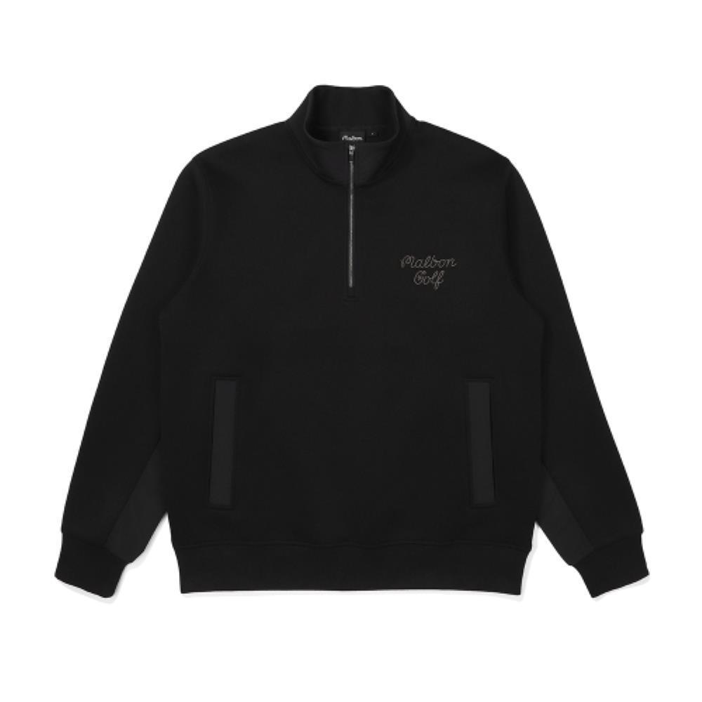 スウェット・トレーナー Malbon Golf Airy double-paper half-zip t-shirt BLACK MAN M33