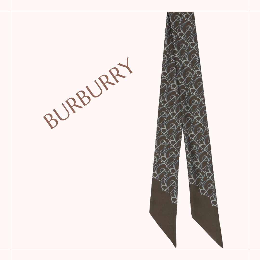 Burberry【注目アイテム】 B Charmシルクスキニースカーフ