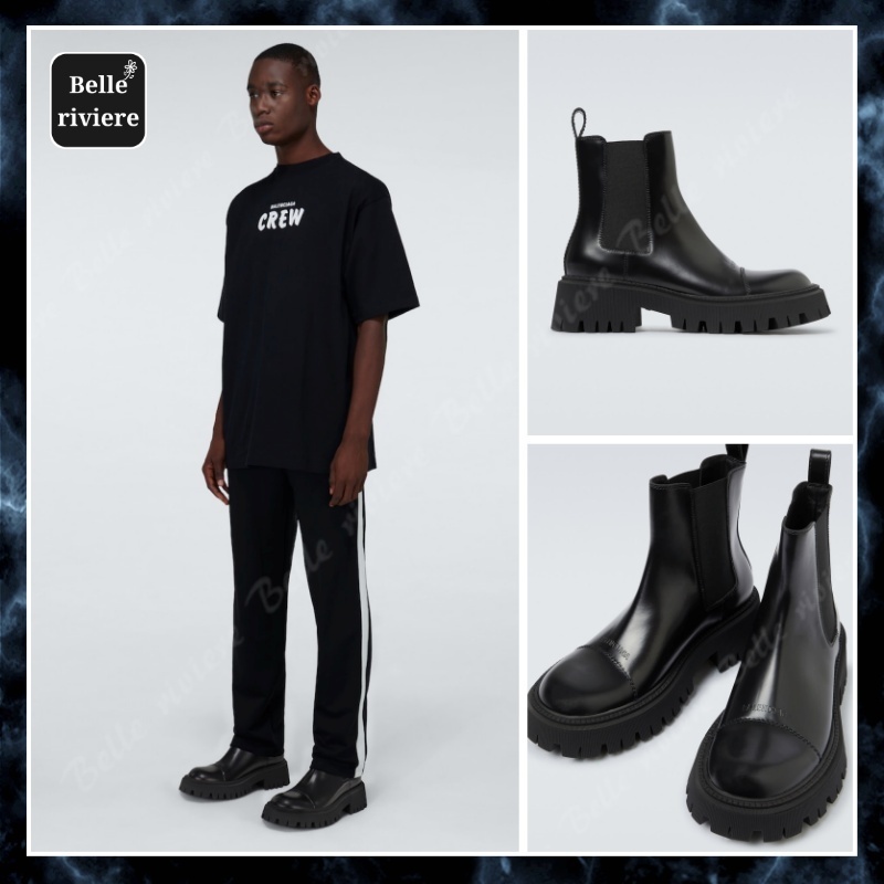 25SS new/BALENCIAGA トラクターレザーブーツツ Boots Black