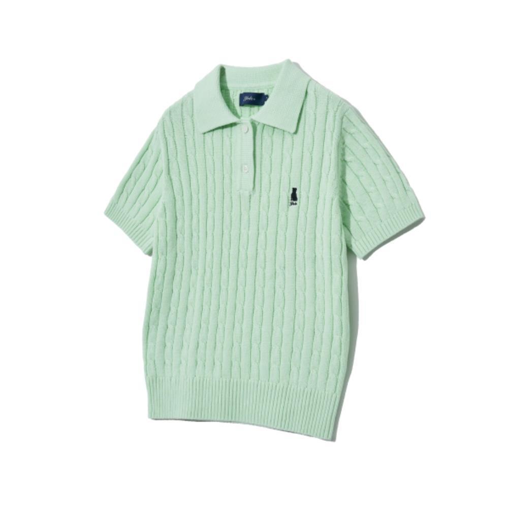 ☆YALE☆ WOMENS HERITAGE DAN CABLE SHORTSLEEVE POLO KNIT LIG