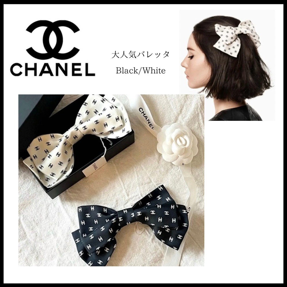 【大人気！可愛い♡】CHANEL リボン バレッタ ココマーク