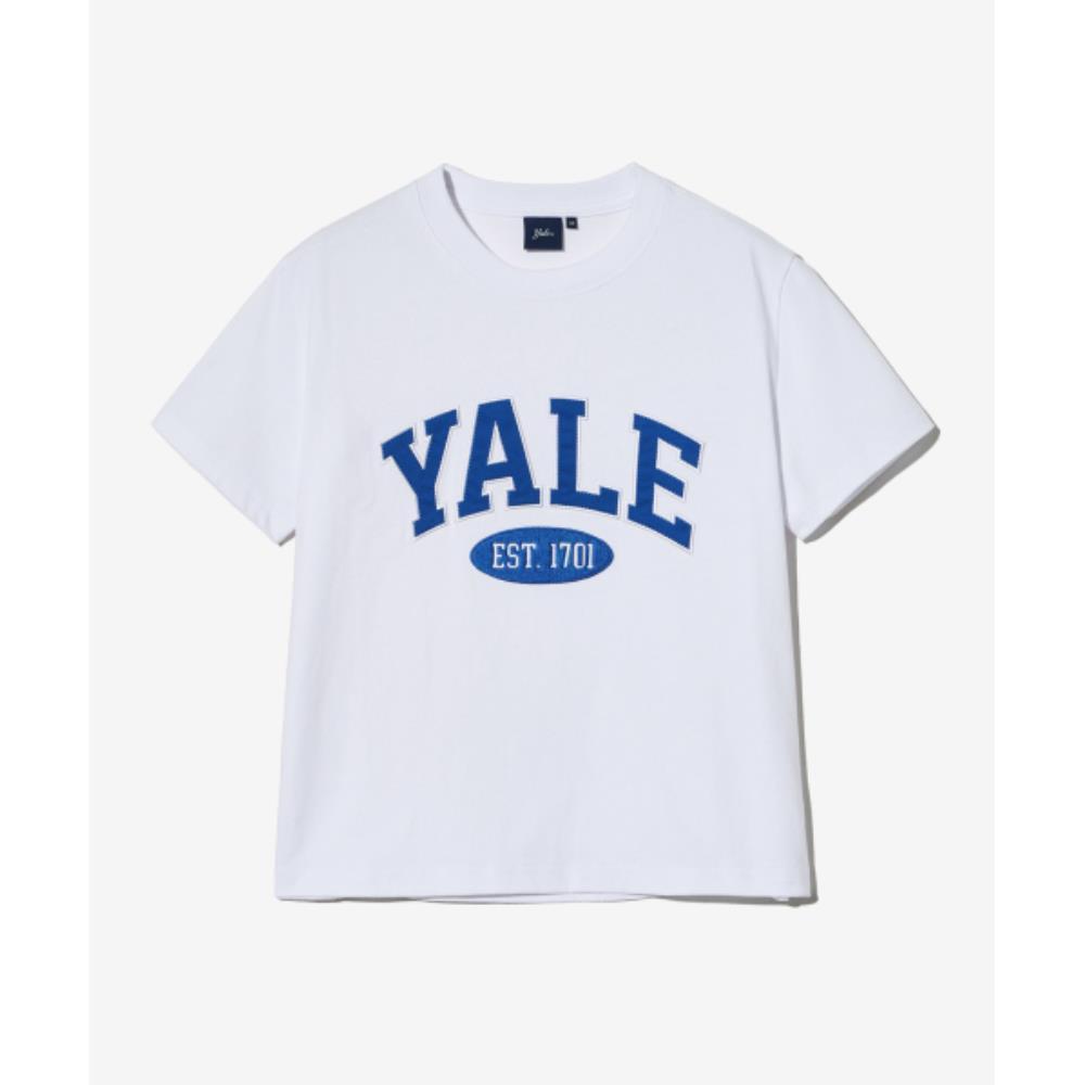 ☆YALE☆ WOMENS 2 TONE ARCH CROP TSHIRT WHITE YEM1SS205AWH