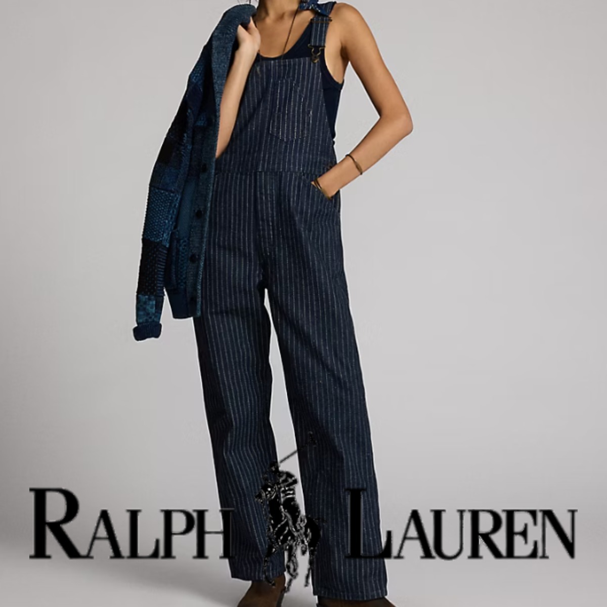 ラルフローレン★Indigo Dot-Stripe Denim Overall