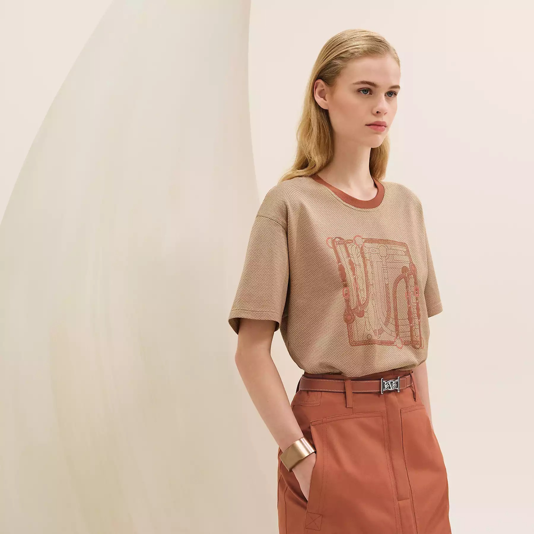 HERMES Tシャツ ★関税込 Printed t-shirt