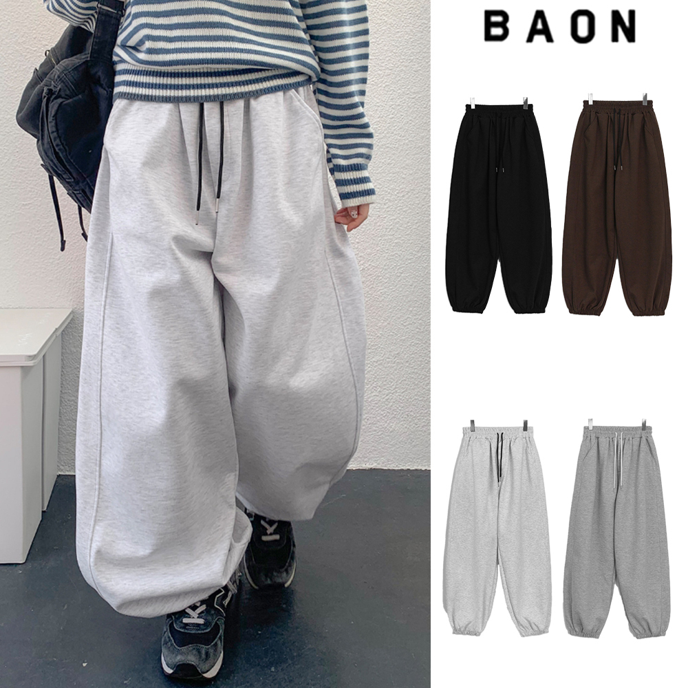 【BAON】[unisex] Chaeni Banding Wide Pants