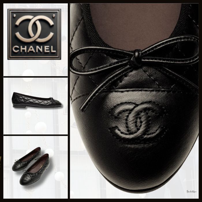 【永遠の定番】CHANEL バレリーナ エイジドカーフ ブラック