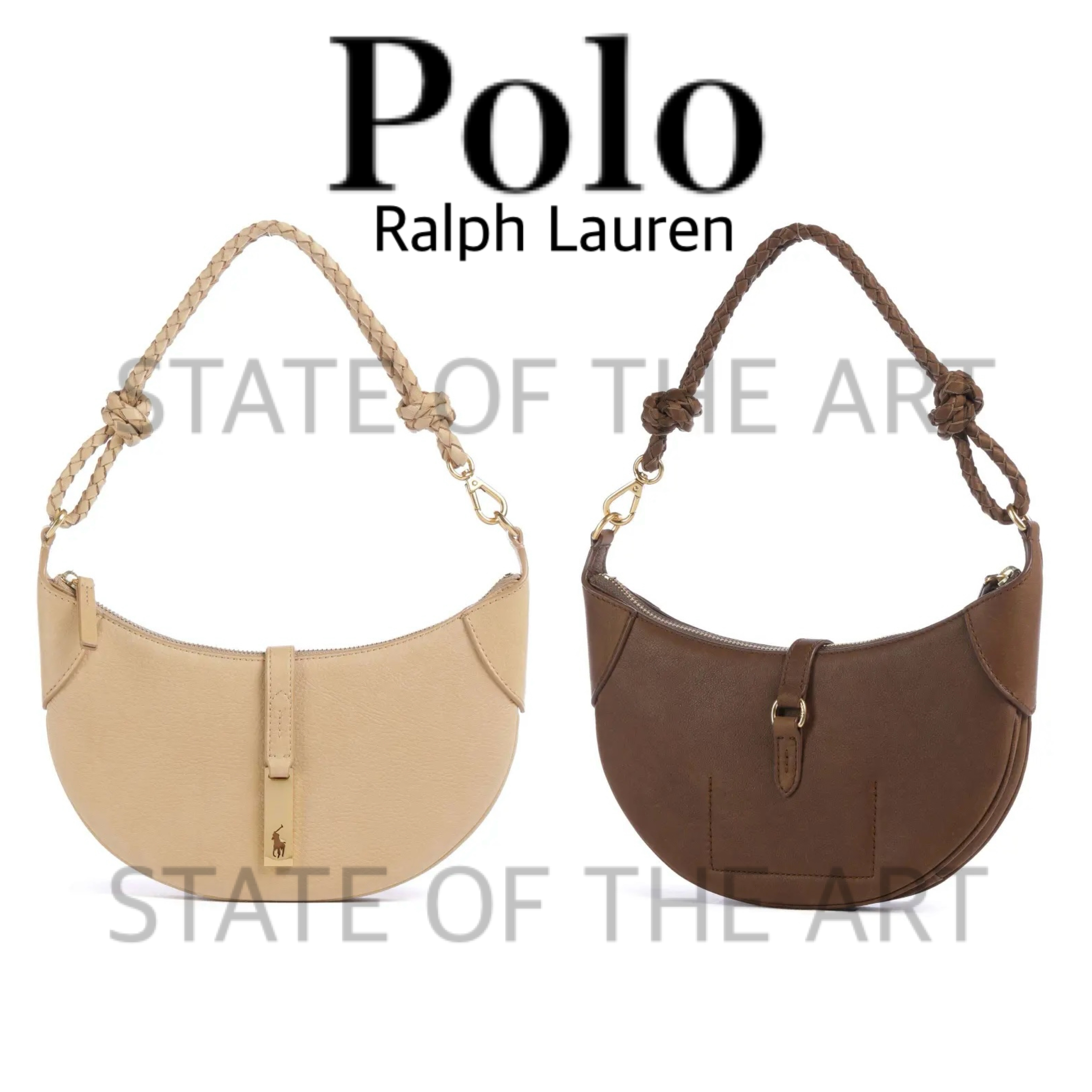 【Polo Ralph Lauren】持ち手可愛い Polo ID レザーショルダー